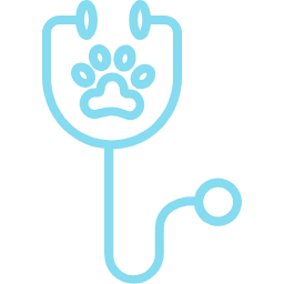 a stethoscope with a paw icon